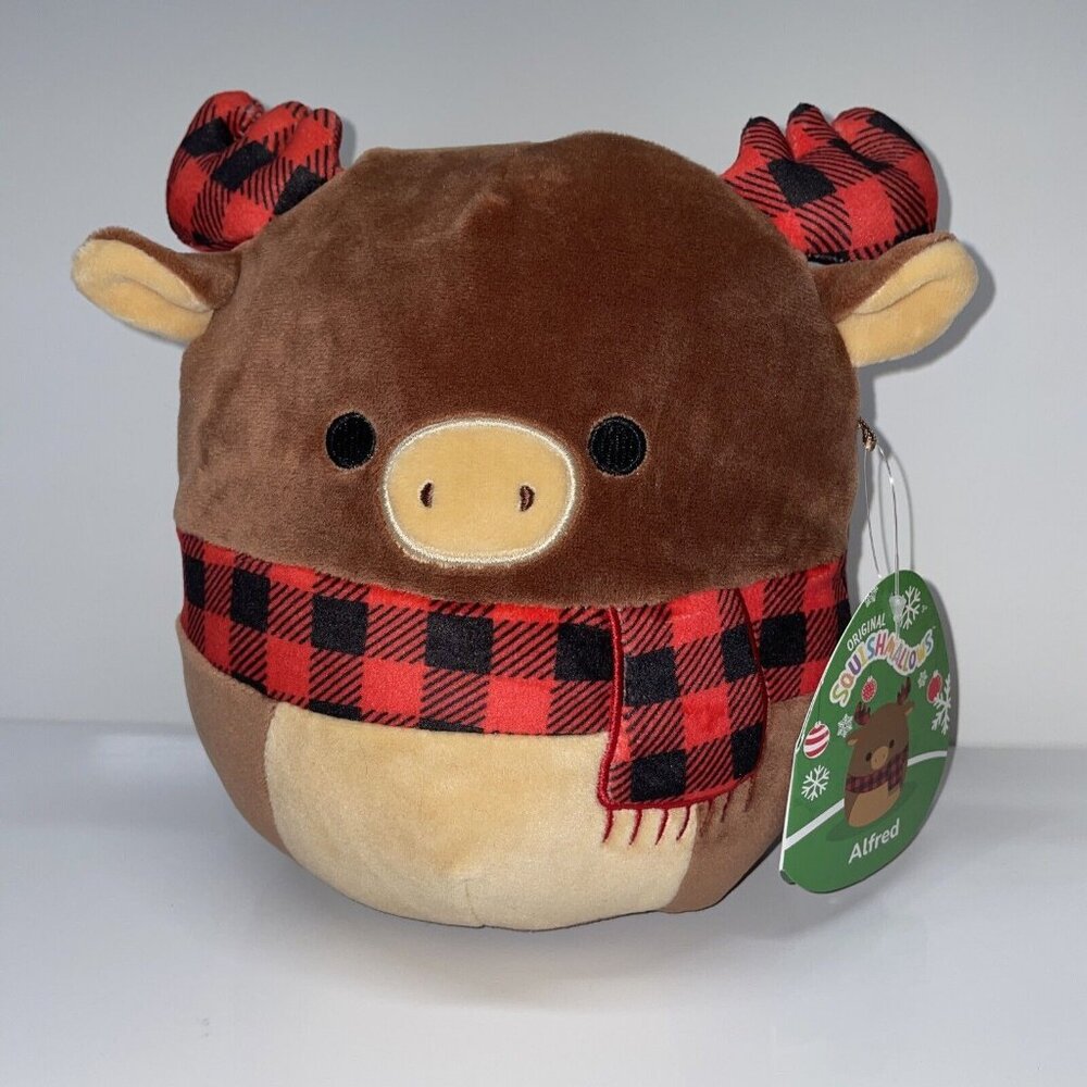 NWT 7.5” Squishmallows Christmas Holiday 2022 Alfred The Moose Reindeer w/ Scarf